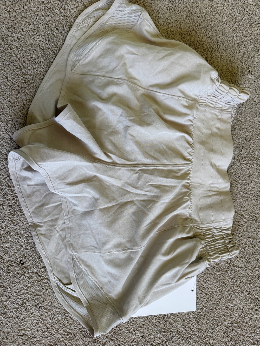 lululemon athletica light beige smocked waist shorts